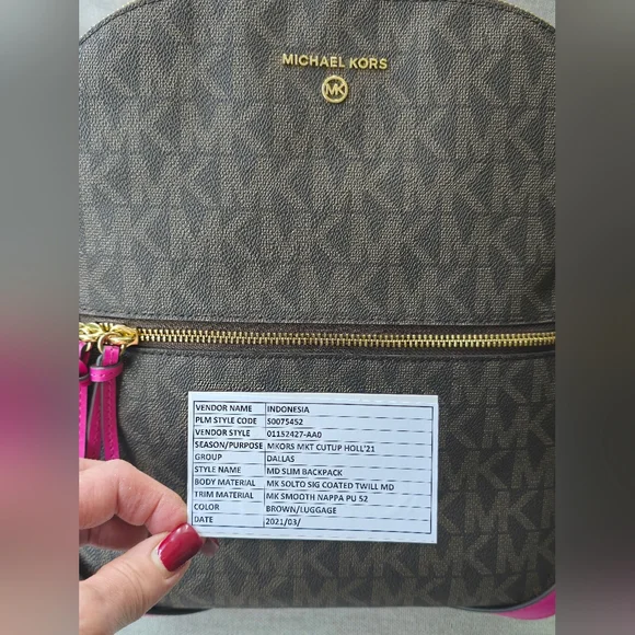 NWOT Michael Kors Dallas Backpack Medium